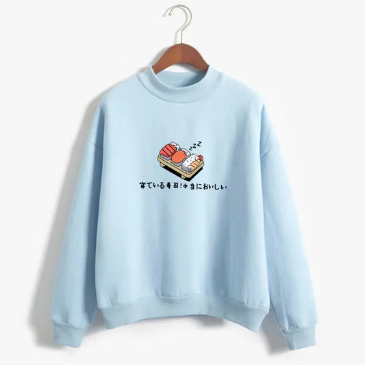Women's Hoodie with Cute Sushi Print for Fall/Winter
